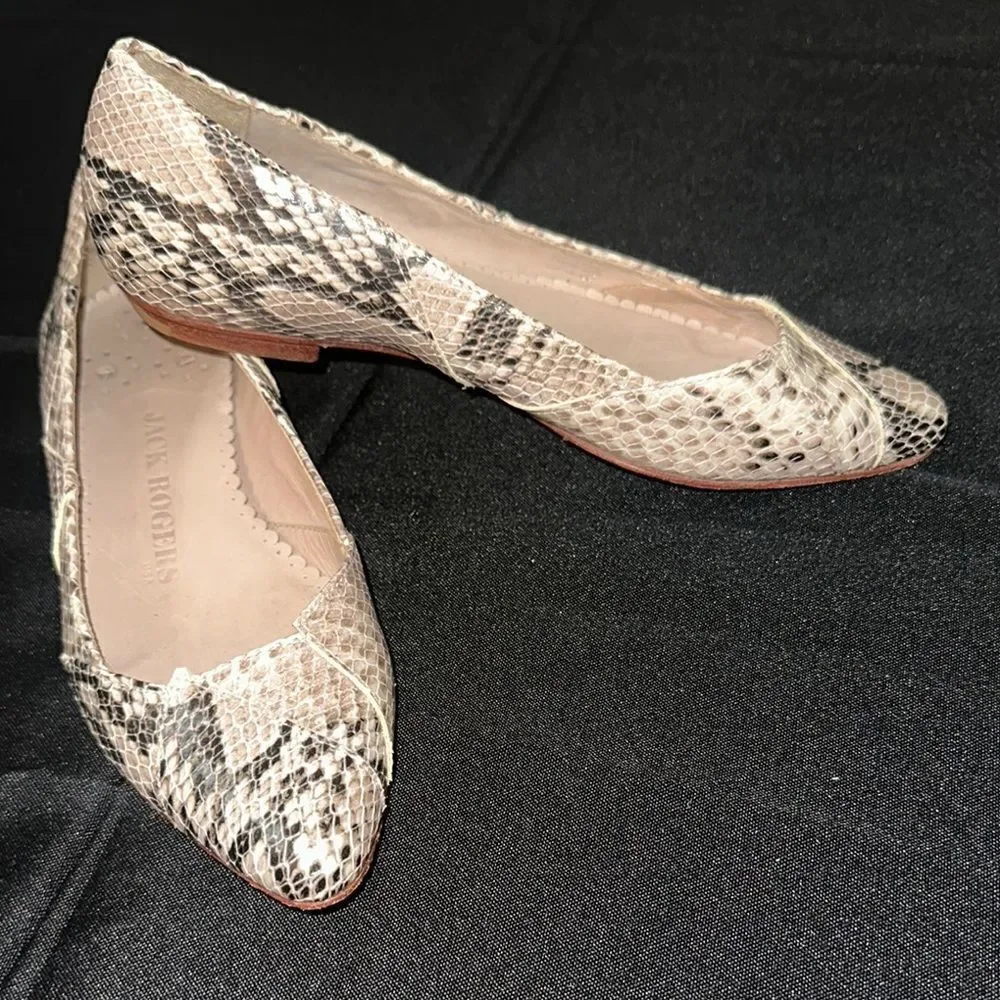 Jack Rogers Snakeskin Patterned Flats Size 5